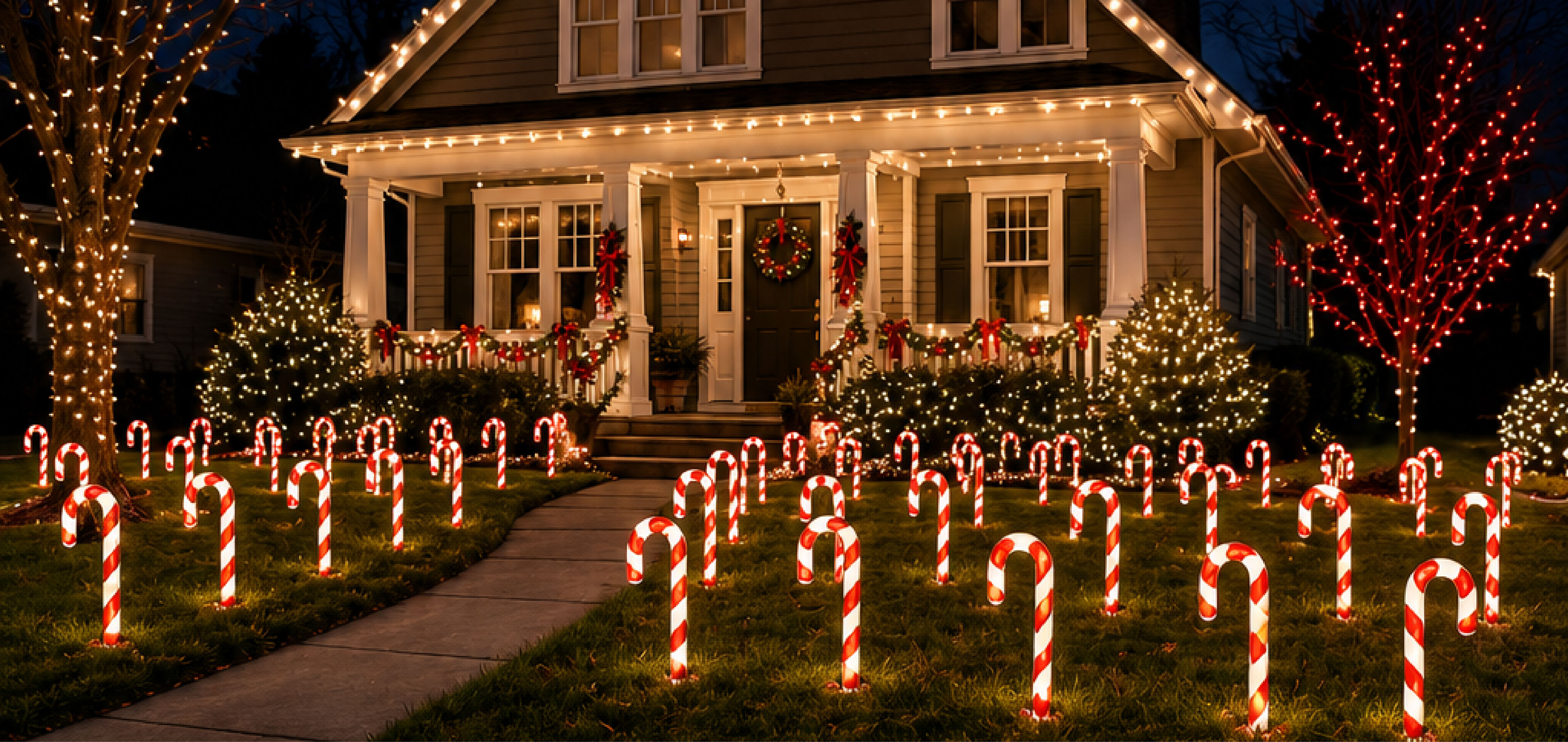 Candy cane yard decorations